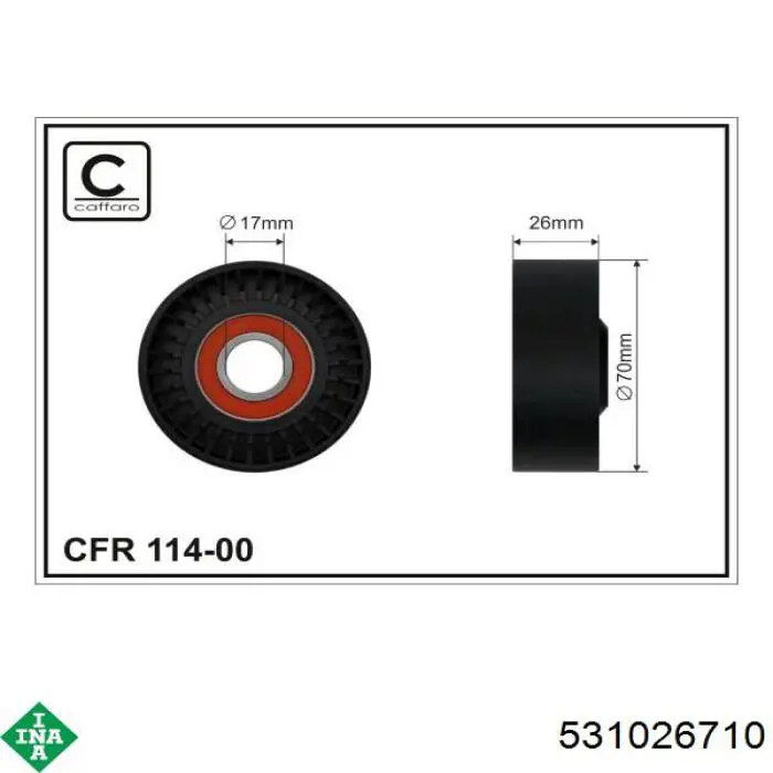 Роликовий модуль натяжителя ремня INA 531026710 цена, от 9.91 USD