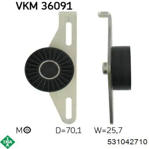 Роликовий модуль натяжителя ремня INA 531042710 цена, от 29.23 USD