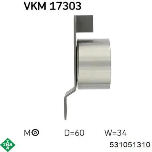 Ролик натяжителя ремня газораспределения INA 531051310 цена, от 32.97 USD