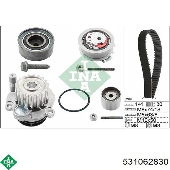 Ролик натяжителя ремня газораспределения INA 531062830 цена, от 55.68 USD