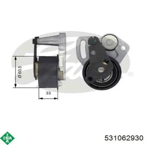 Натяжной ролик ремня ГРМ INA 531062930 цена, от 112.62 USD
