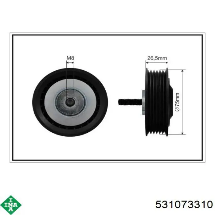 Ролик натяжителя приводного ремня INA 531073310