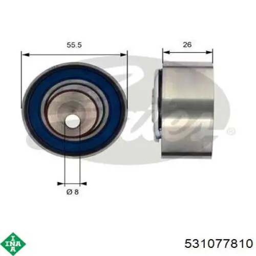 Ролик натяжителя INA 531077810