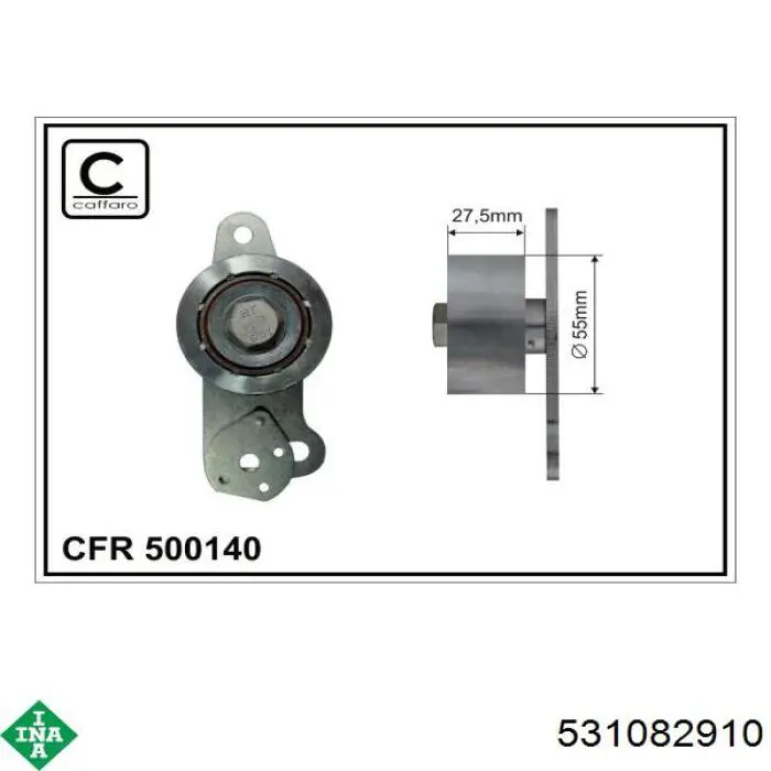 Натяжной ролик ремня ГРМ INA 531082910 цена, от 35.95 USD
