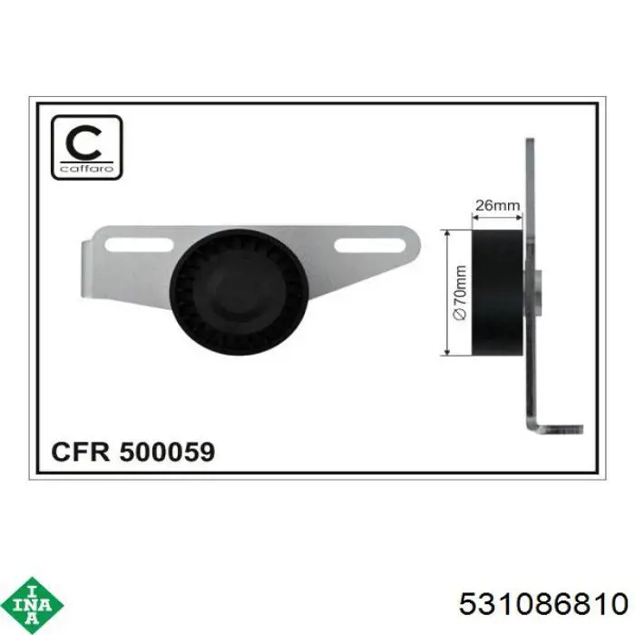 Роликовий модуль натяжителя ремня INA 531086810 цена, от 25.19 USD