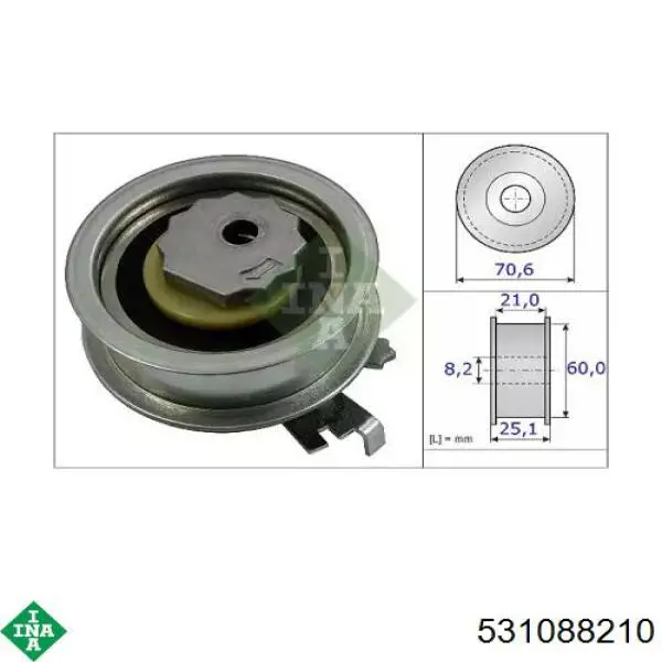 Ролик ГРМ 531088210 INA