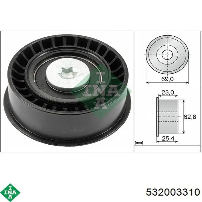 Обводной ролик ремня ГРМ INA 532003310 цена, от 11.86 USD