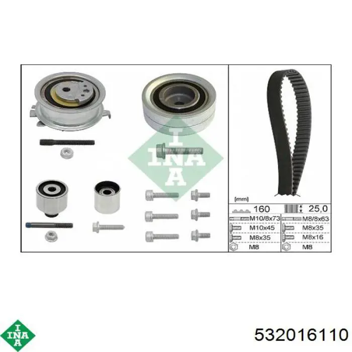 Compre 532016110 INA Rolo parasita da correia do mecanismo de distribuição de gás