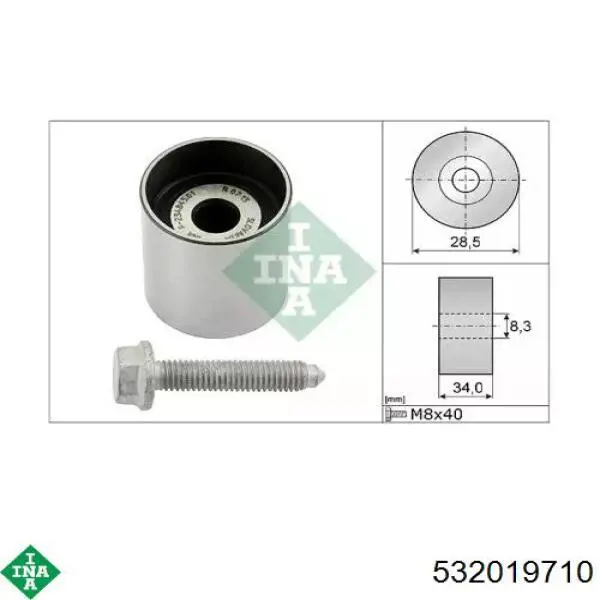 Обводной ролик ремня ГРМ INA 532019710 цена, от 10.14 USD