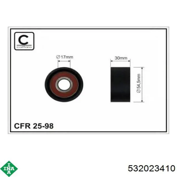 Паразитный ролик приводного ремня INA 532023410 цена, от 13.59 USD