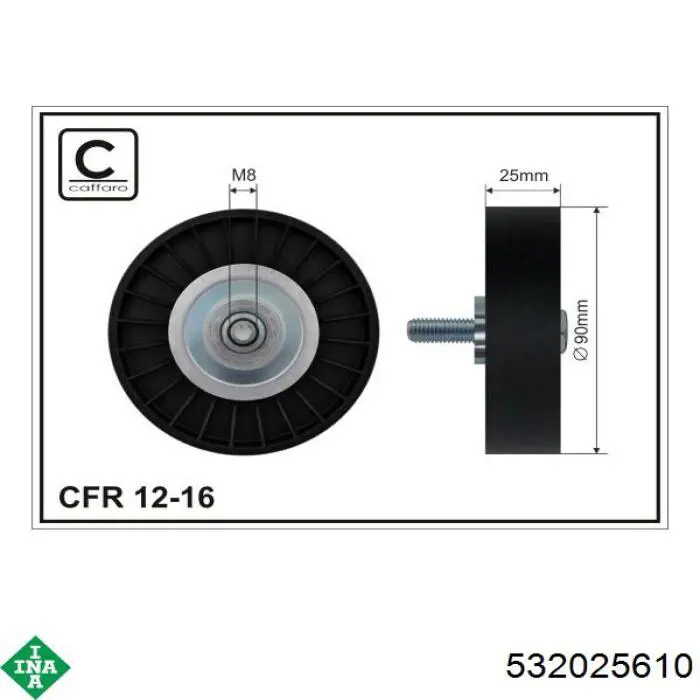 Паразитный ролик приводного ремня INA 532025610 цена, от 13.90 USD