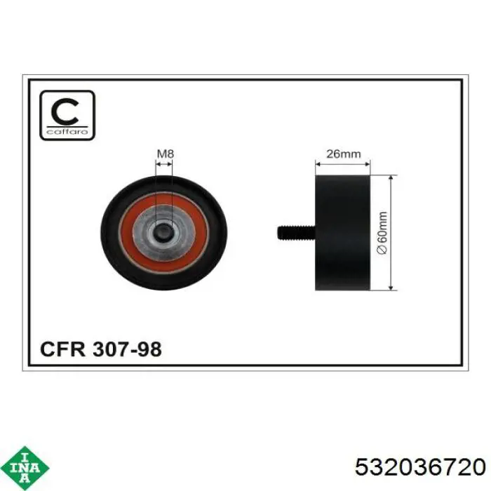 Натяжной ролик INA 532036720 цена, от 54.18 USD