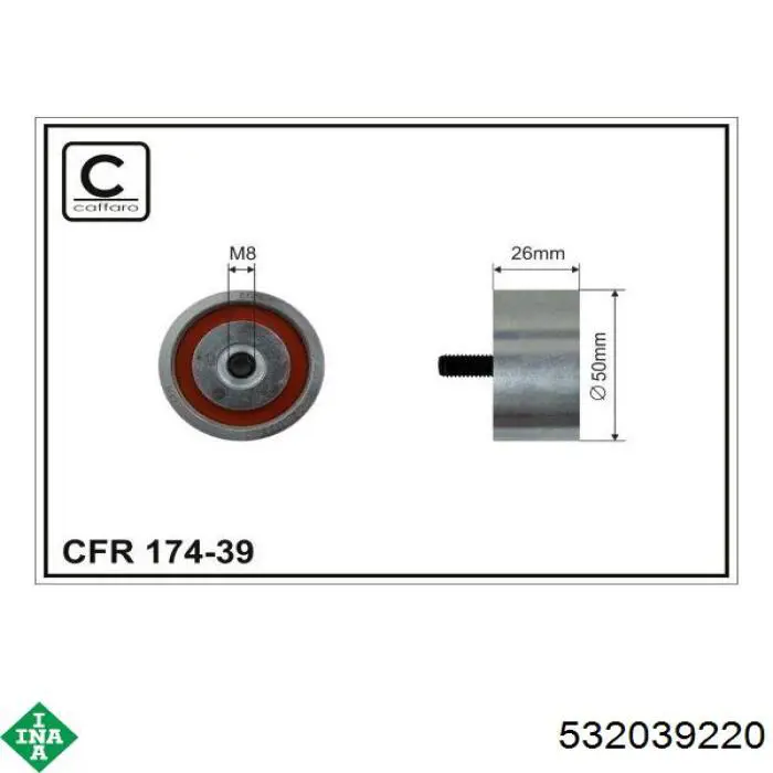 Паразитный ролик приводного ремня INA 532039220 цена, от 15.20 USD