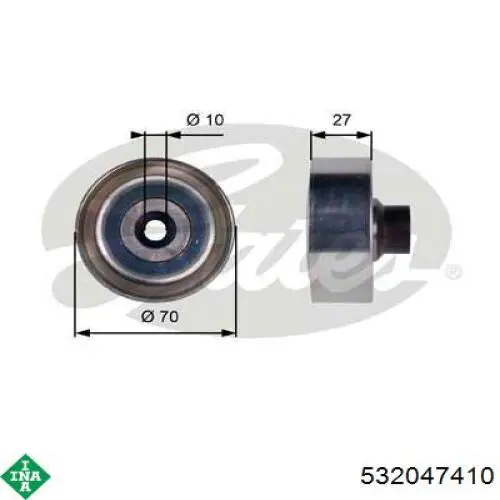 Паразитный ролик приводного ремня INA 532047410 цена, от 30.62 USD