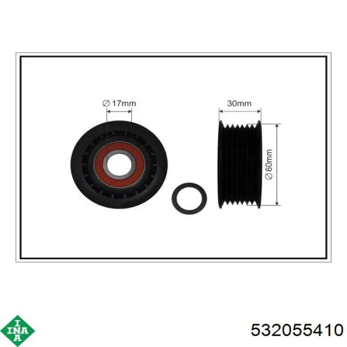 Паразитный ролик приводного ремня INA 532055410 цена, от 28.56 USD