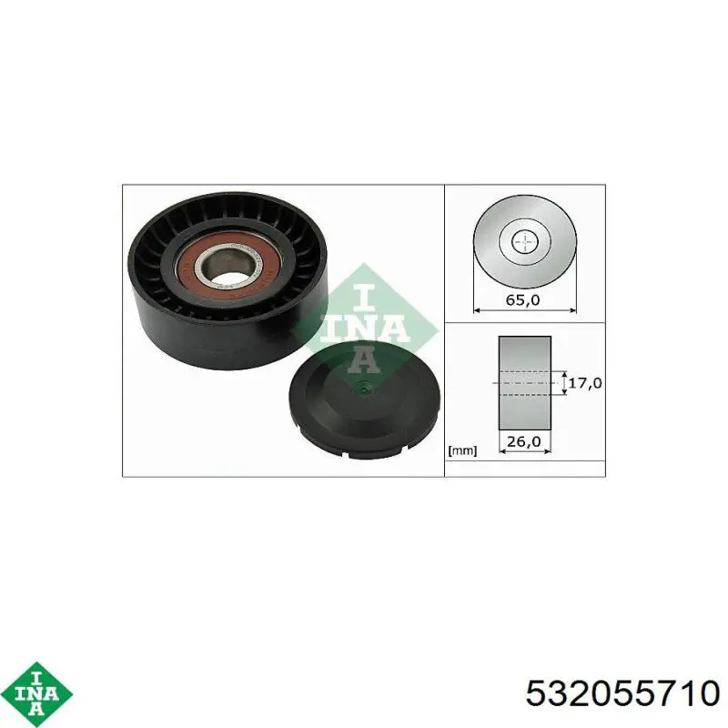 Паразитный ролик приводного ремня INA 532055710 цена, от 13.80 USD