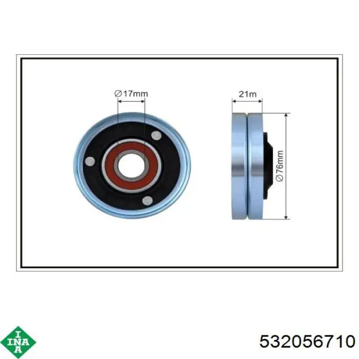 Паразитный ролик приводного ремня INA 532056710 цена, от 19.91 USD