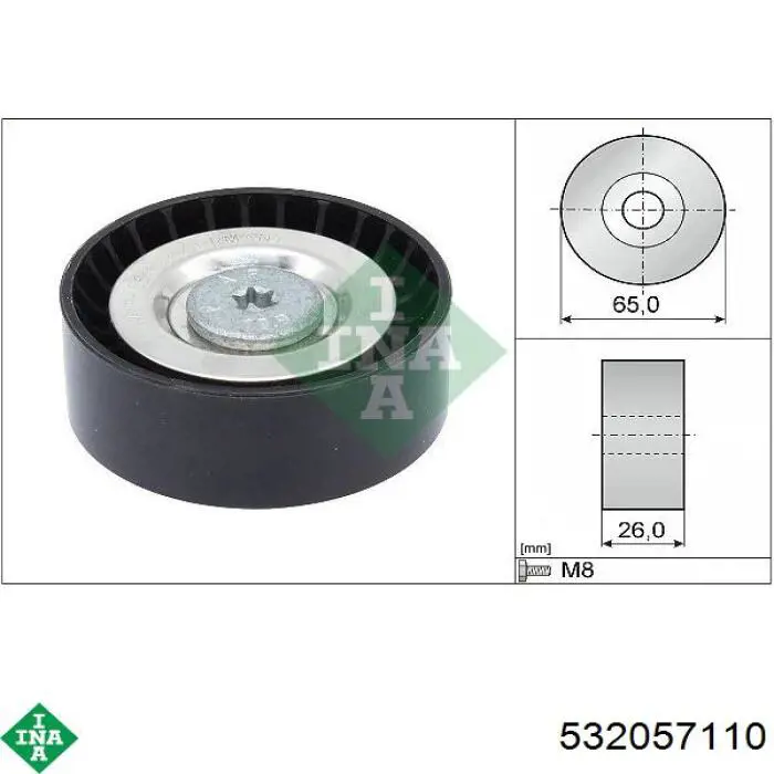 Паразитный ролик приводного ремня INA 532057110 цена, от 10.27 USD