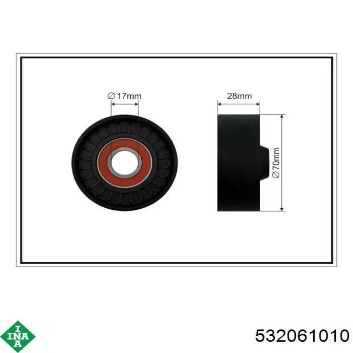 Паразитный ролик приводного ремня INA 532061010 цена, от 26.55 USD