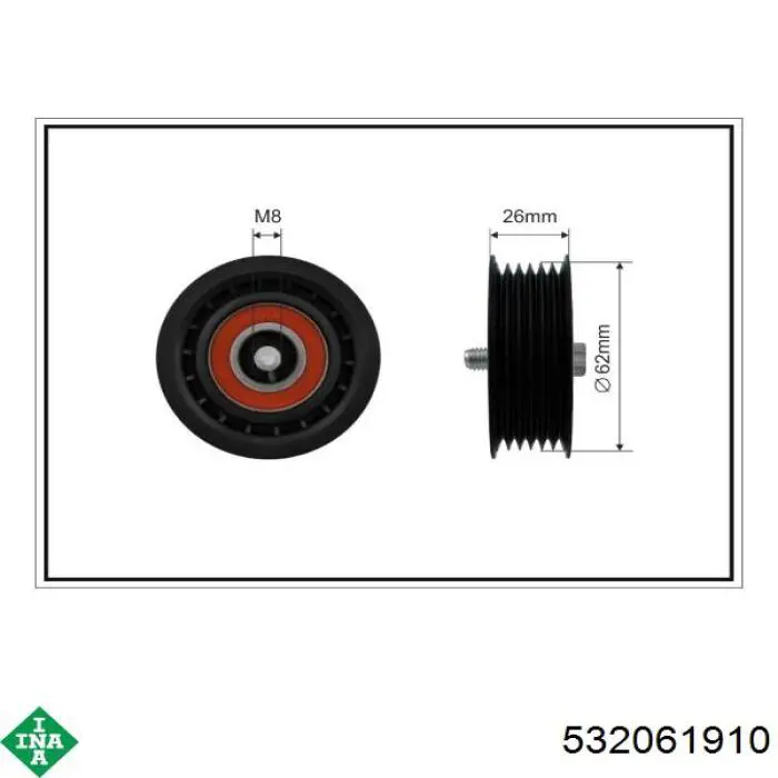 532 0619 10 INA rolo parasita da correia de transmissão