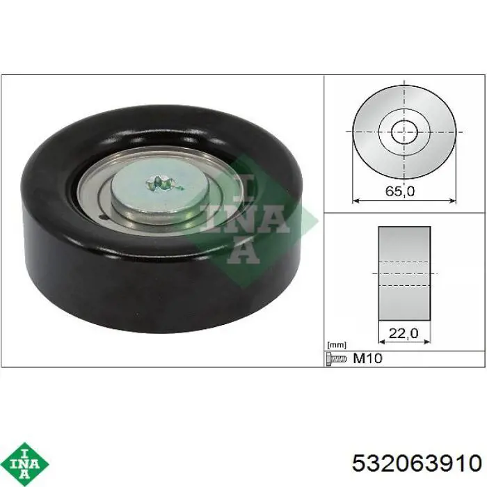 Паразитный ролик приводного ремня INA 532063910 цена, от 16.39 USD