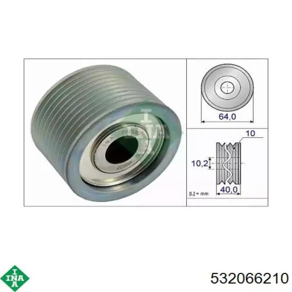 Паразитный ролик приводного ремня INA 532066210 цена, от 33.77 USD