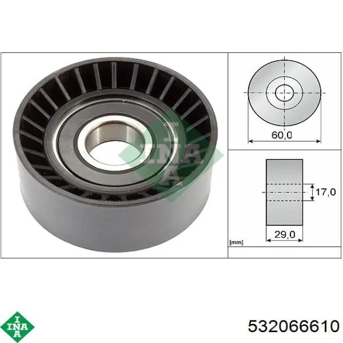 Паразитный ролик приводного ремня INA 532066610 цена, от 13.44 USD