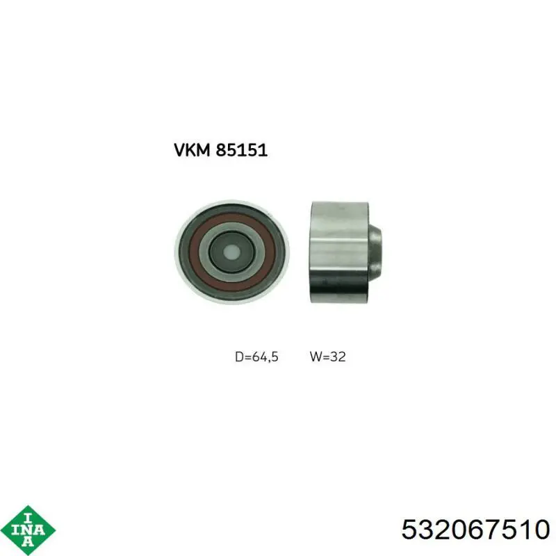 Обводной ролик ремня ГРМ INA 532067510 цена, от 11.23 USD