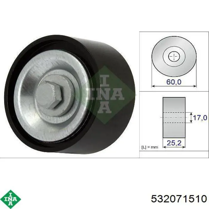 Паразитный ролик приводного ремня INA 532071510 цена, от 15.25 USD