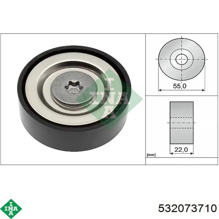 Паразитный ролик приводного ремня INA 532073710 цена, от 42.59 USD