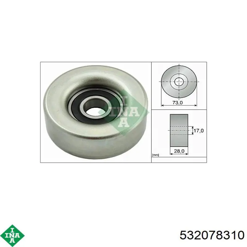 Паразитный ролик приводного ремня INA 532078310 цена, от 26.12 USD