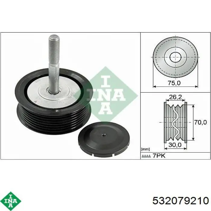 532 0792 10 INA rolo parasita da correia de transmissão