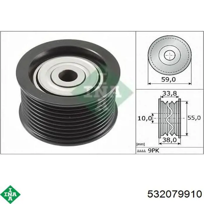 Паразитный ролик приводного ремня INA 532079910 цена, от 22.89 USD