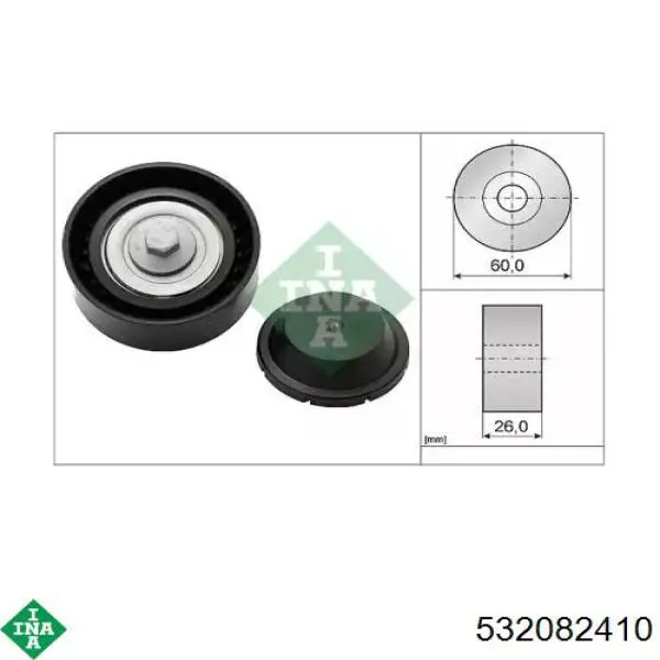 532 0824 10 INA rolo parasita da correia de transmissão