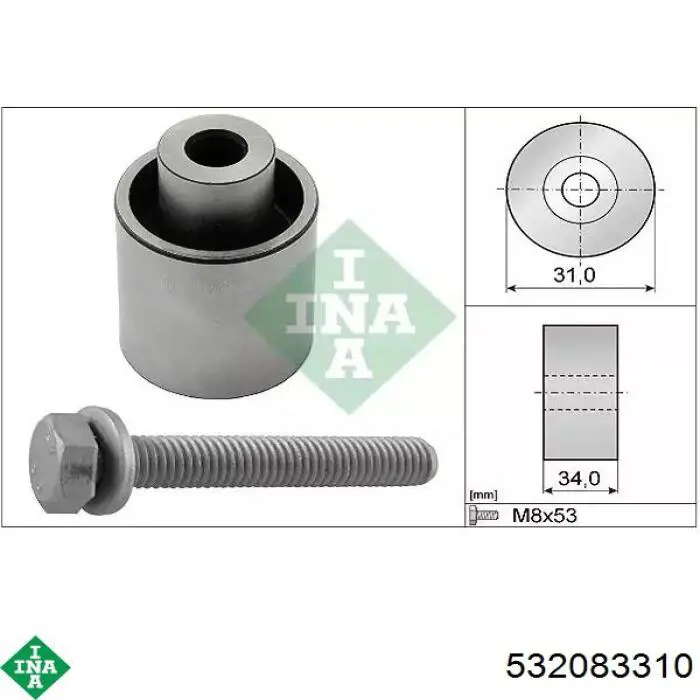 532 0833 10 INA rolo parasita da correia do mecanismo de distribuição de gás