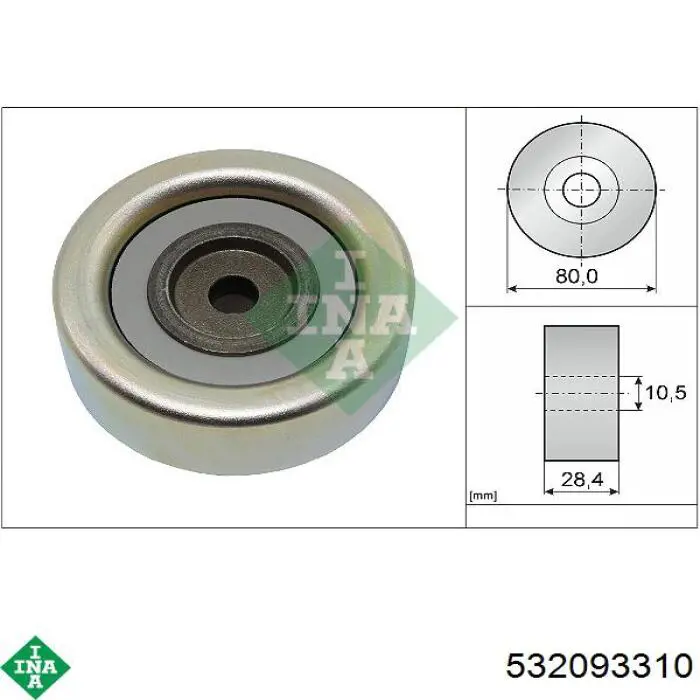 532093310 INA rolo parasita da correia de transmissão