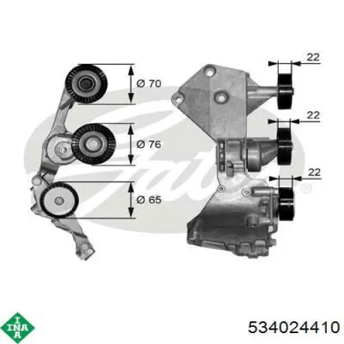 Tensor de correa poli V 534024410 INA