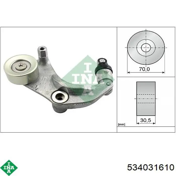 Роликовий модуль натяжителя ремня INA 534031610 цена, от 58.73 USD