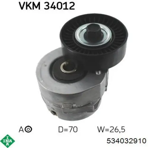 Роликовий модуль натяжителя ремня INA 534032910 цена, от 110.56 USD