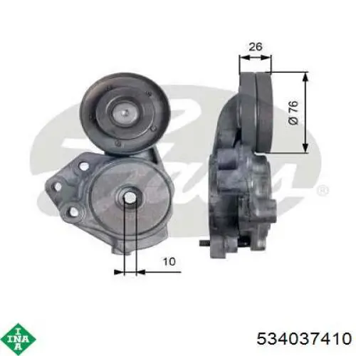Роликовий модуль натяжителя ремня INA 534037410 цена, от 36.76 USD