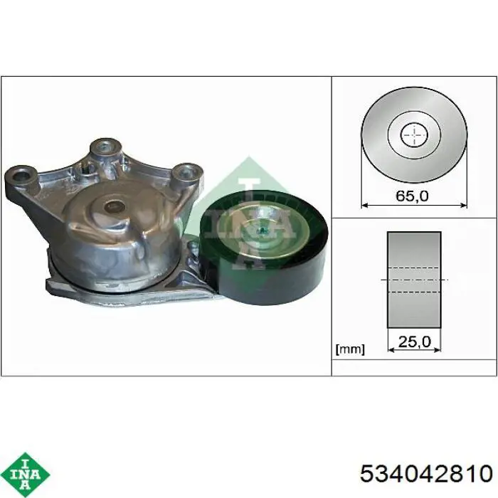 Роликовий модуль натяжителя ремня INA 534042810 цена, от 42.46 USD