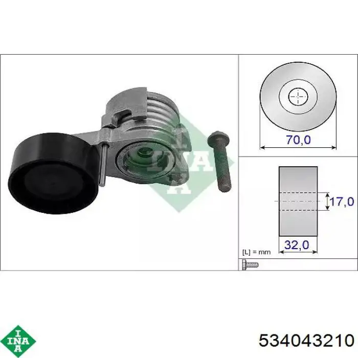 Натяжитель приводного ремня 534043210 INA
