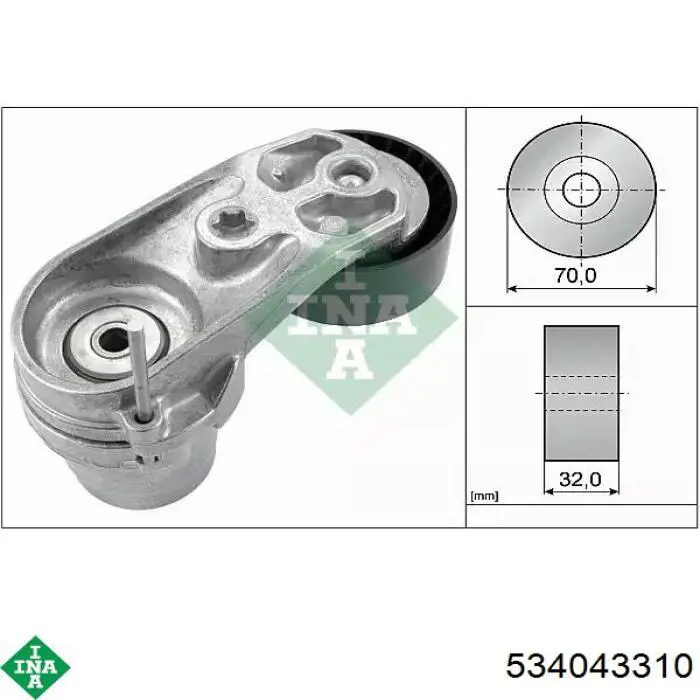 534 0433 10 INA reguladora de tensão da correia de transmissão