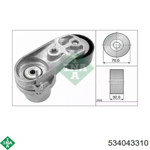 Роликовий модуль натяжителя ремня INA 534043310 цена, от 51.11 USD