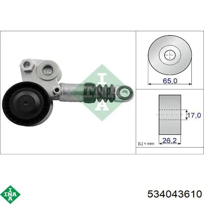 Натяжитель приводного ремня 534043610 INA