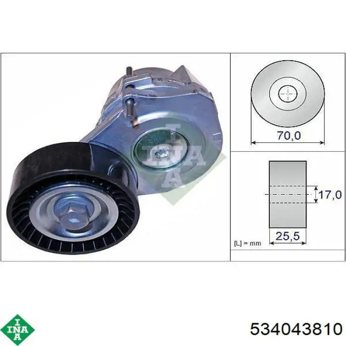 Роликовий модуль натяжителя ремня INA 534043810 цена, от 64.15 USD
