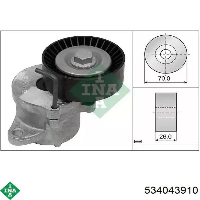 Натяжитель приводного ремня 534043910 INA