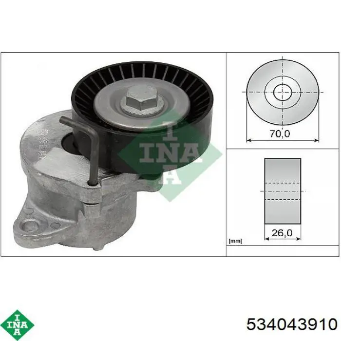 Роликовий модуль натяжителя ремня INA 534043910 цена, от 56.42 USD