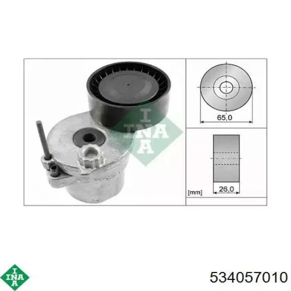 Роликовий модуль натяжителя ремня INA 534057010 цена, от 67.66 USD