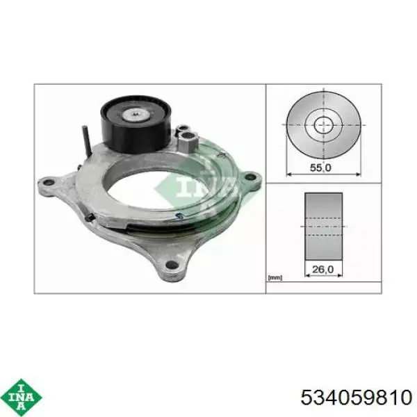 Роликовий модуль натяжителя ремня INA 534059810 цена, от 61.12 USD